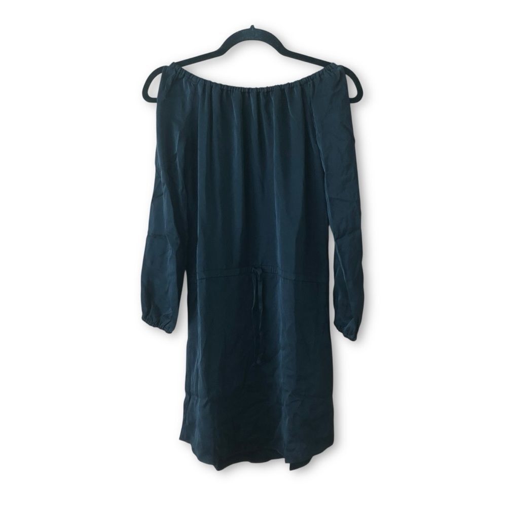 Chaser Black Silk Split Sleeve Off the Shoulder Mini Dress NWT Size XS Neutral